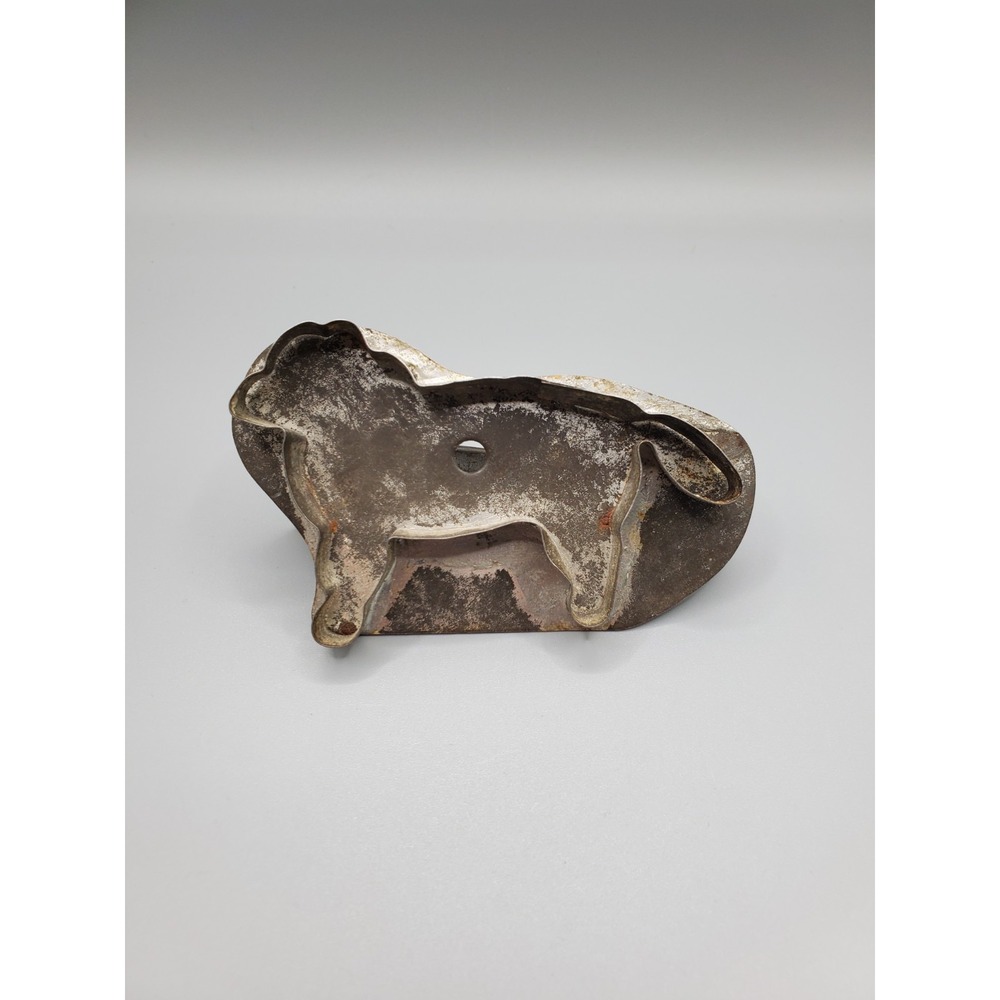 Dog Cookie Cutter Tin Folk Art Hand Made Tinsmith Baking Antique